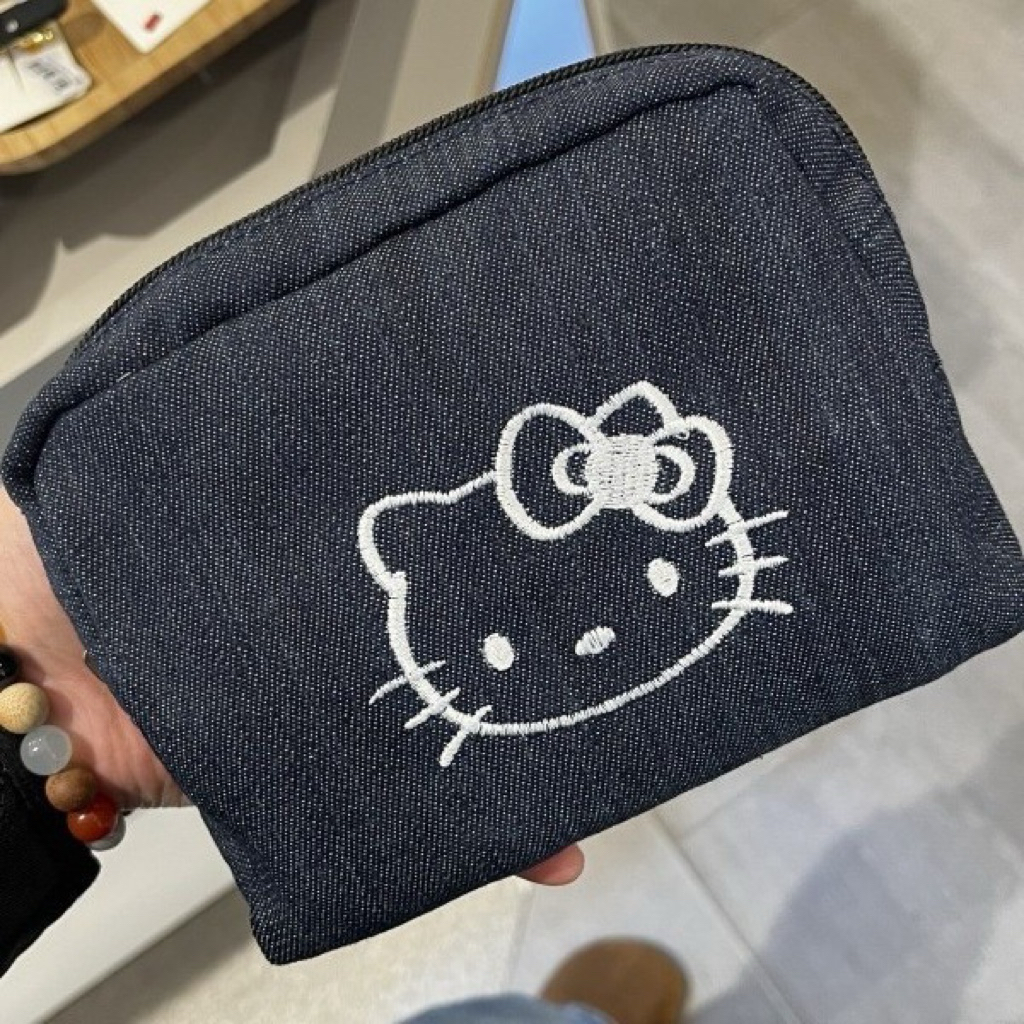 สินค้าพร้อมส่ง กระเป๋ายีนส์ล้วน Hello Kitty สไตล์เกาหลี