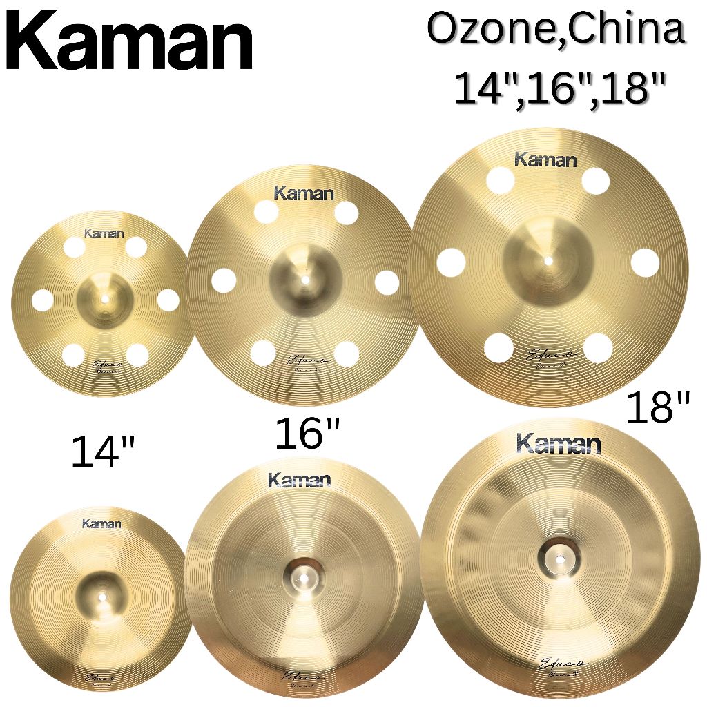 Kaman ฉาบกลองชุด Ozone , China ขนาด 14นิ้ว 16นิ้ว 18นิ้ว