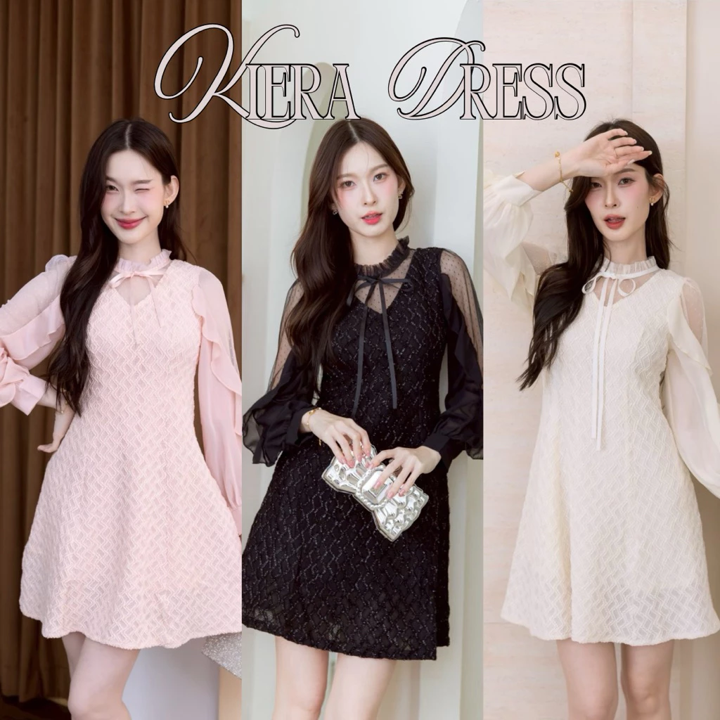 🌸 KEIRA DRESS 🌸 (TYL98) เดรสทรงเรียบหรู ใส่ออกงานได้