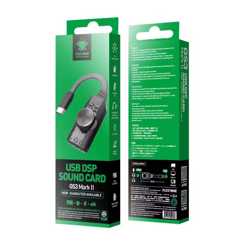 Usb Sounds Card Virtual 7.1 Channel Card Adapter USB ภายนอก3.5มม.ชุดหูฟังสเตอริโอสำหรับ PC Notebook 