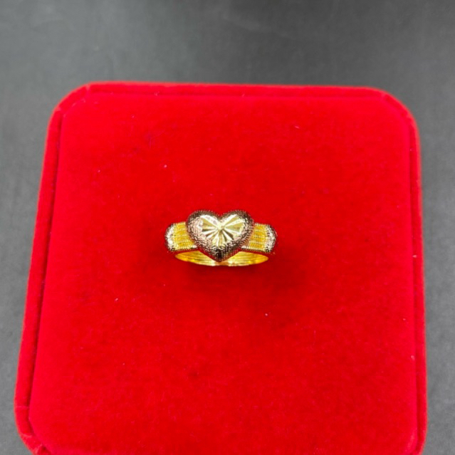 แหวน pink gold ผสมทองลาย หัวใจ