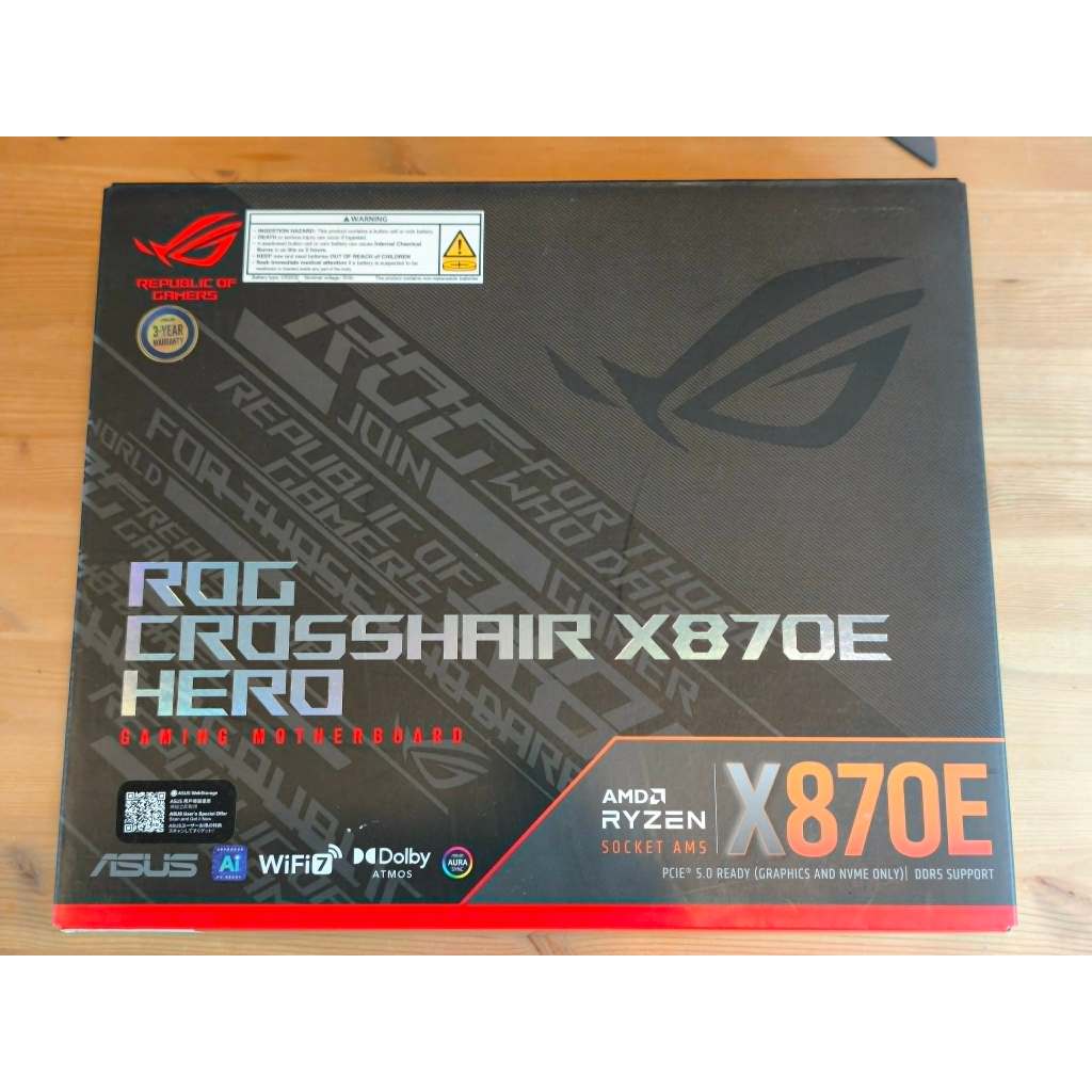MAINBOARD (เมนบอร์ด) ASUS ROG CROSSHAIR X870E HERO (AMD AM5)(DDR5)(ATX) อายุ1เดือน มือสอง ประกันศูนย