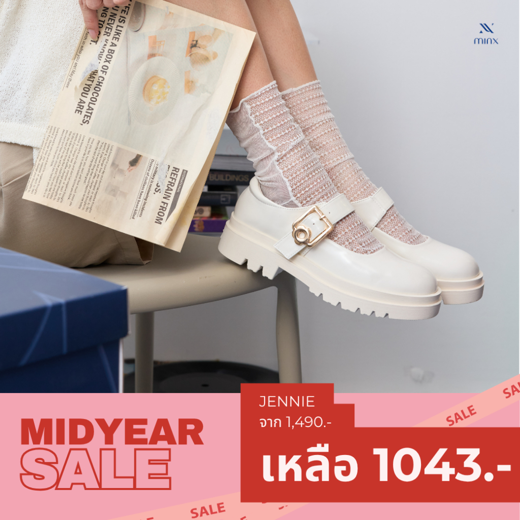 Minx รุ่น Jennie รองเท้าทรง Maryjane loafer เสริมพื้น 1.5 นิ้ว หัวเข็มขัดดอกไม้ minxshoes