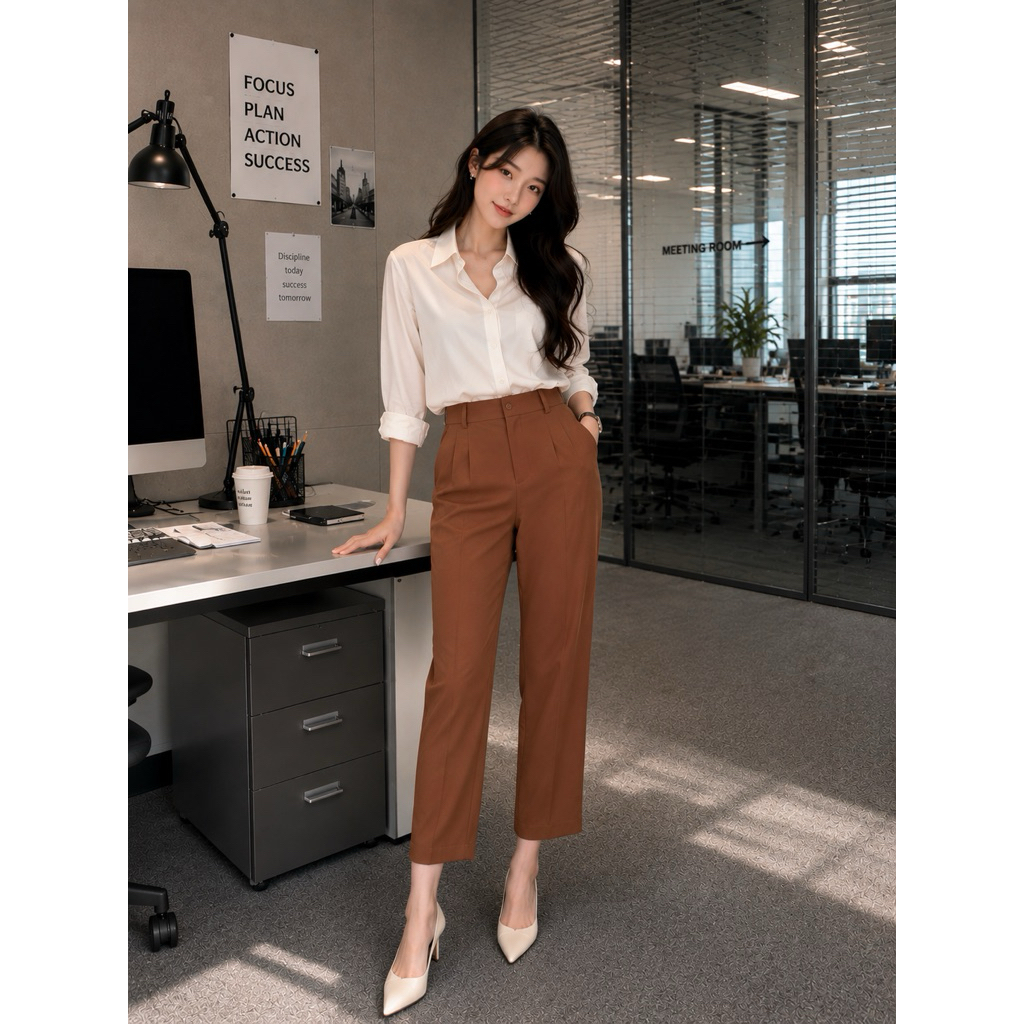 กางเกงขายาว สีน้ำตาลป้าย C2 Pants