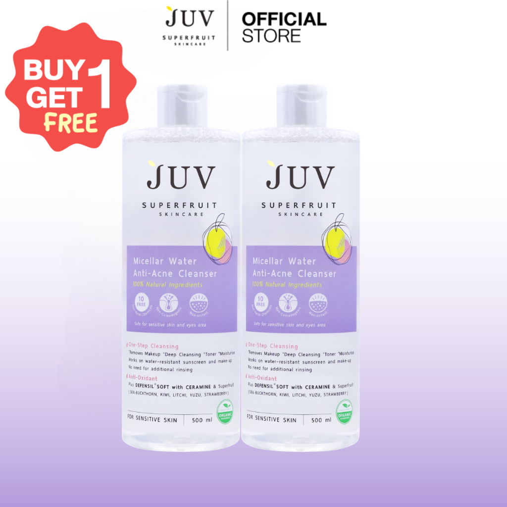 [ 1 แถม 1   ] JUV Micellar Water Anti- Acne Cleanser 500 ml + JUV Micellar Water Anti- Acne Cleanser 500 ml