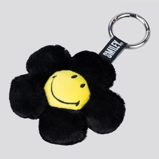 SMILEY® FLUFFY BLACK DAISY KEYRING