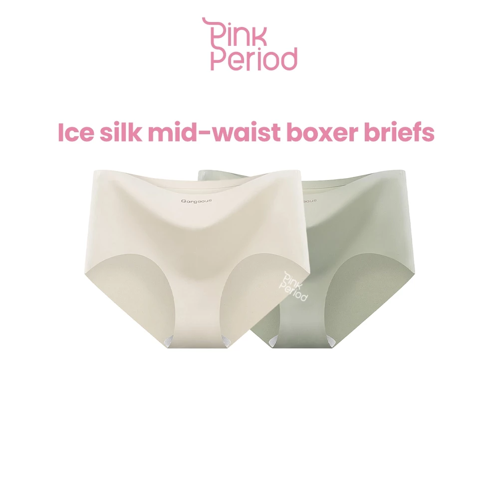 Pink Period กางเกงในผู้หญิง กางเกงในไร้ขอบ soft-fit เอวกลาง ยืดหยุ่นสูง ใส่สบาย