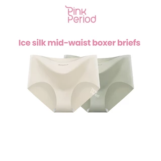 Pink Period กางเกงในผู้หญิง กางเกงในไร้ขอบ soft-fit เอวกลาง ยืดหยุ่นสูง ใส่สบาย