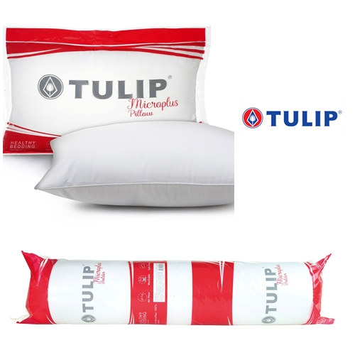 หมอนทิวลิป TULIP หมอนหนุนTulip Micro Plus Pillow 19 X 28 นิ้ว  หมอนข้าง 12 X41 นิ้ว Tulip Micro Plus Bloster