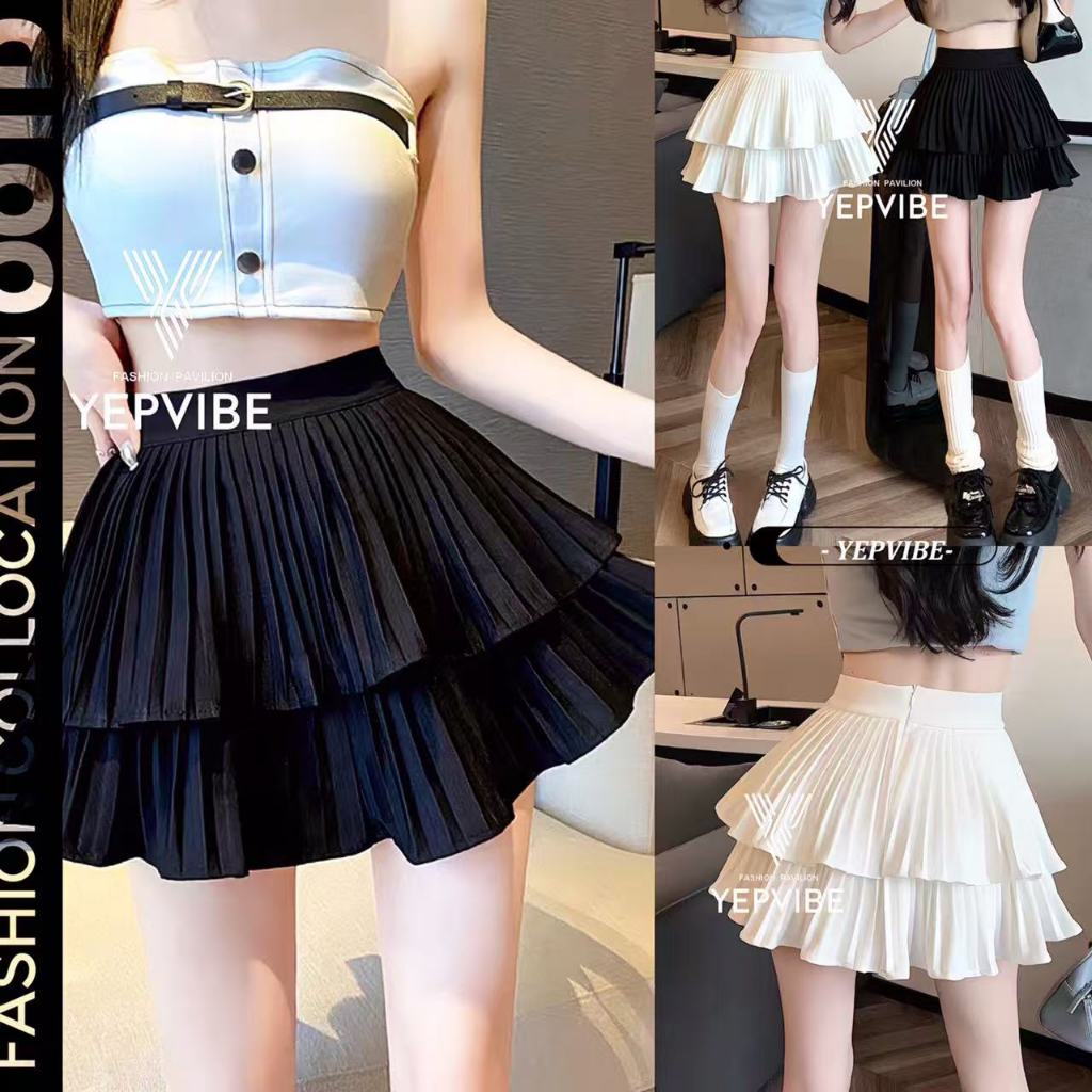 พร้อมส่ง กระโปรงเอวสูง ผ้าพลีท จีบรอบตัวมีซับในบางๆ Clothing ผู้หญิง