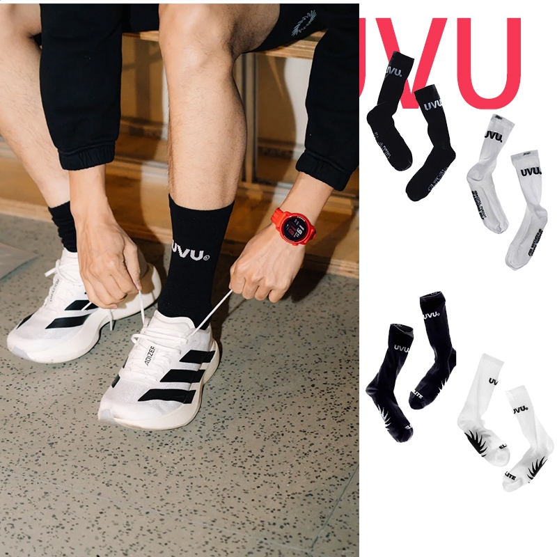 （ขายล่วงหน้า）พร้อมส่ง!! UVU Running Sock (Black/White)