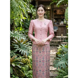เสื้อไทยเรือนต้นผ้าไหมสี่เส้น มีไซส์32-46 มีหลายสีเลือกดูก่อนได้ค่ะ(ท01)
