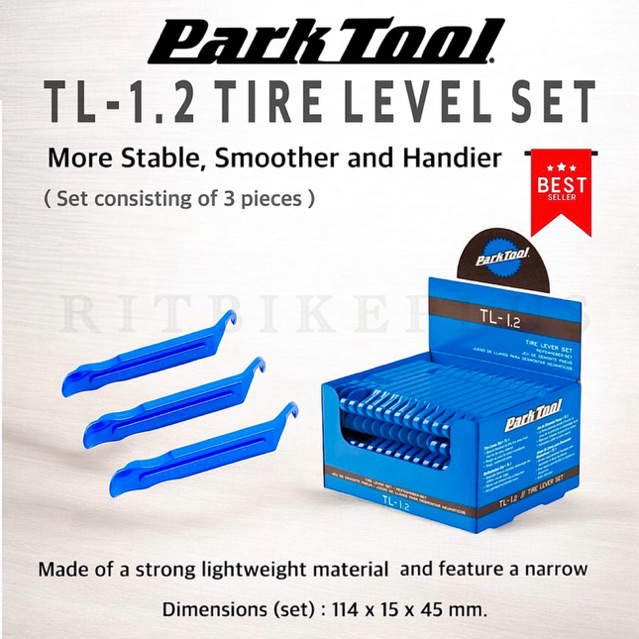 (ของแท้บริษัท) ที่งัดยางจักรยาน Parktool รุ่น TL-1.2 (1 ชุดมี 3 อัน หรือแยกซื้อได้)  แข็งแรง ใช้งานง่าย