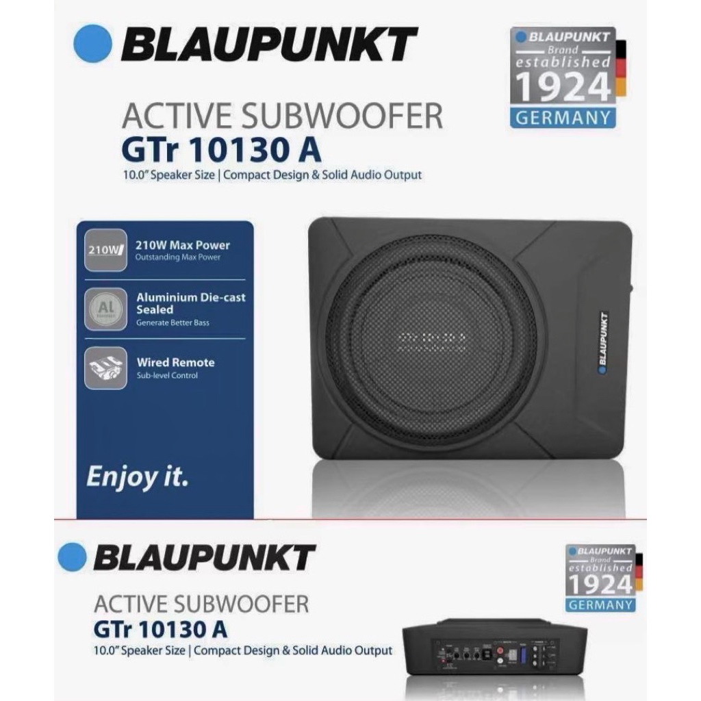 ราคา 4985บาท Subbox ติดรถยนต์ ยี่ห้อ BLAUPUNKT รุ่น GTR10130A