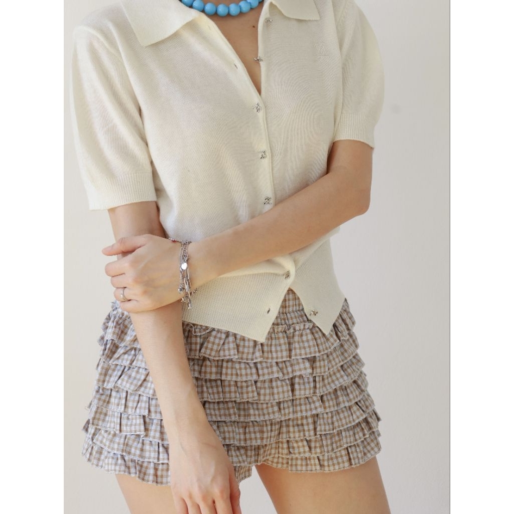 Glamclothes Sea scotte กางเกงขาสั้นแต่งชั้นเลเยอร์