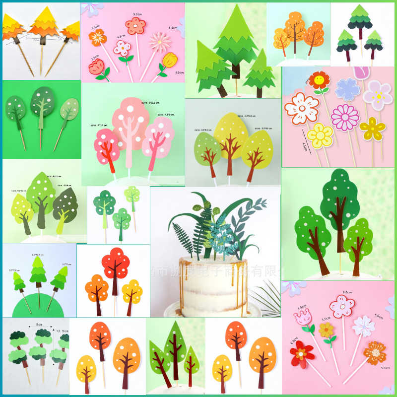 ป้ายปักเค้ก 🌲🌲 ต้นไม้ปักเค้ก ป้ายตกแต่งเค้ก 🌳🌳 // 🛒สินค้าพร้อมส่งนะคะ🛒