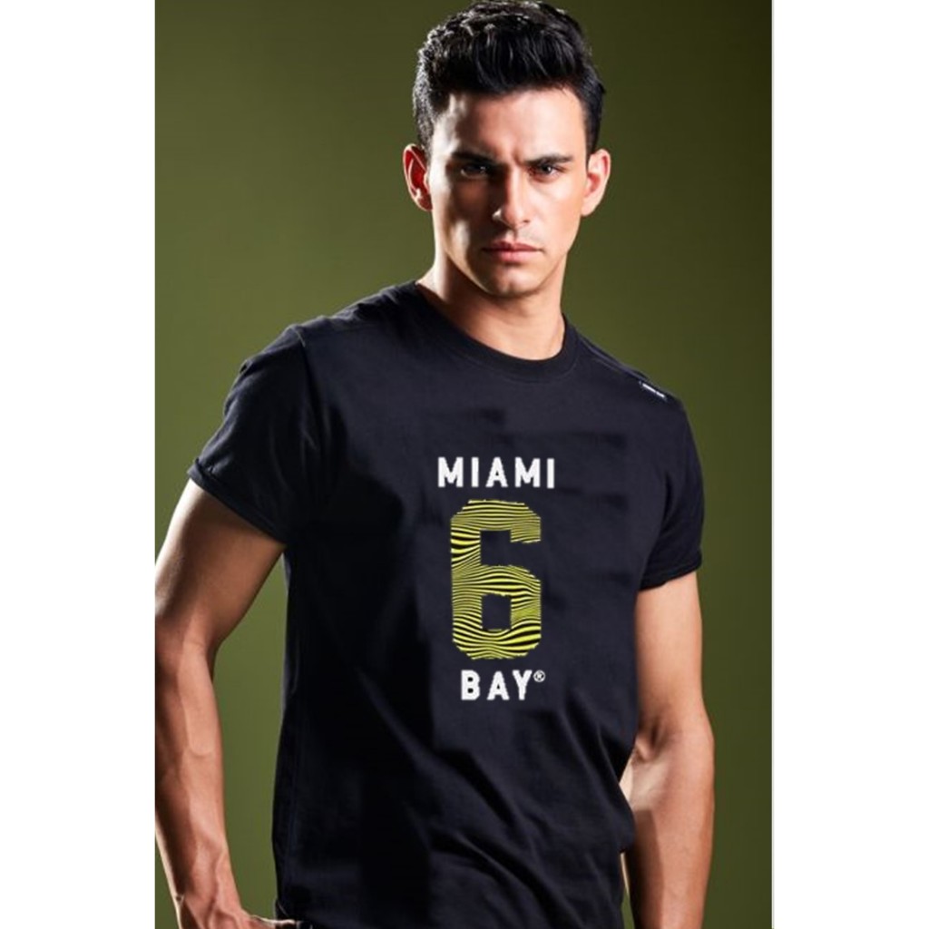 Miami Bay เสื้อยืดชาย รุ่น number 6 สีดำ