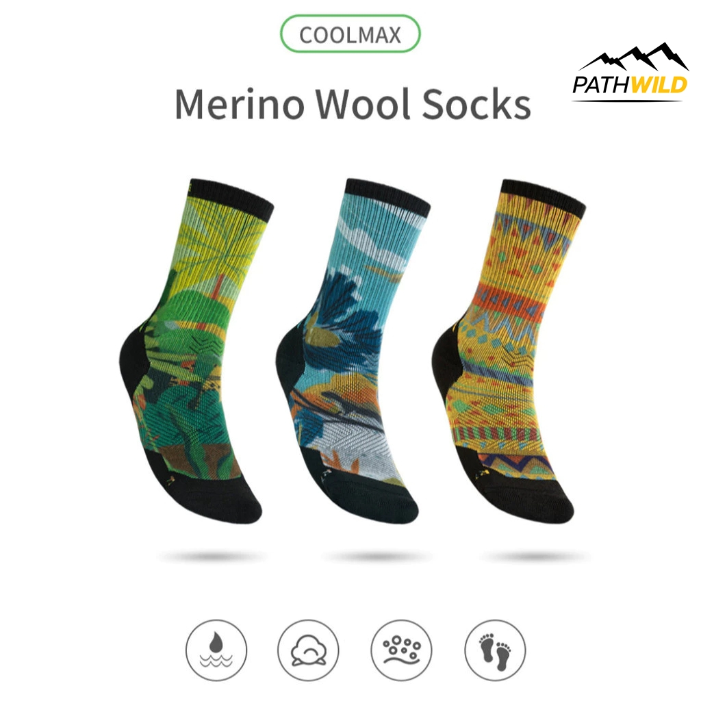 AONIJIE E4847 Merino Wool Socks ถุงเท้าขนแกะเมอริโน นุ่มสบายผิว ระบายความชื้นดี ปลายเท้าไม่มีรอยต่อ เหมาะเดินป่าวิ่งเทรล