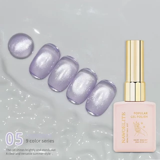 Nawoelite สีทาเล็บ สีทาเล็บเจลเจลทาเล็บตาแมว 9 สี สีสันสดใส 15ml ต้องใช้ไฟ LED/UV แห้งเองไม่ได้