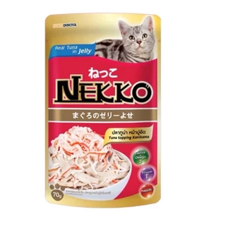 (6-12ซอง) Nekko อาหารเปียกสำหรับแมว ทุกช่วงวัย ขนาด70กรัม