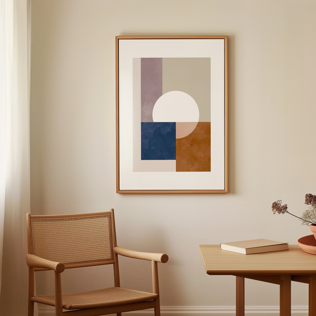 ภาพแต่งห้อง กรอบรูป Geometric Art Style 01 ภาพติดผนังแต่งห้อง รูปติดผนัง ตกแต่งบ้านมินิมอล