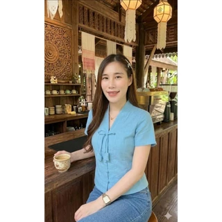 เสื้อผ้าฝ้ายผ้าพื้นเมืองคอวี รุ่นออนแก้ว