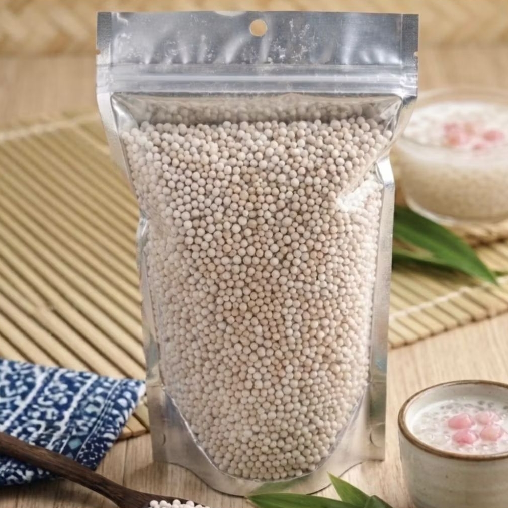 สาคูต้นแท้เกรดพรีเมียม สาคูคุณภาพ (ขนาด 500 กรัม) เหนียวนุ่ม หอม อร่อย ทำเมนูของหวานหรือเครื่องดื่ม