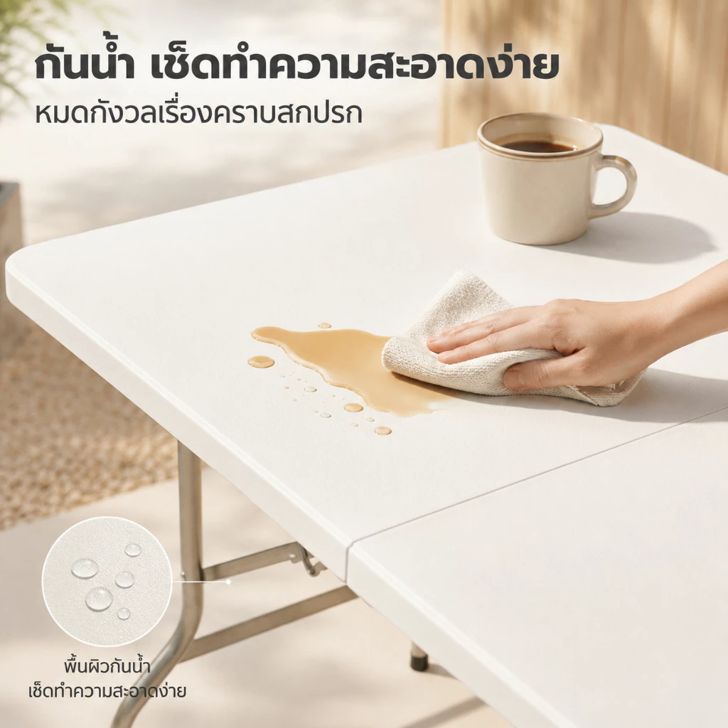 Reflexe โต๊ะพับได้ โต๊ะแคมป์ปิ้ง 180/150/120CM พกพาสะดวก thumbnail 6