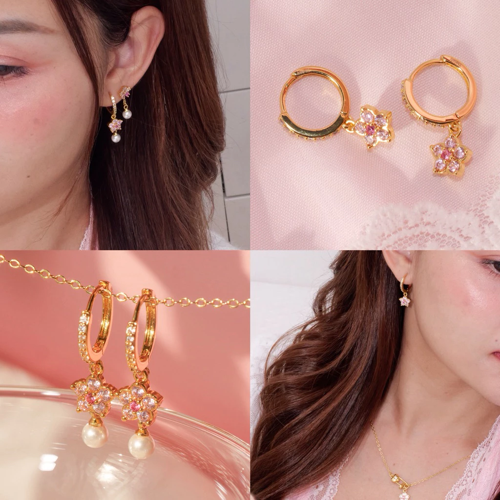 Thelucy Desert rose hoop earrings