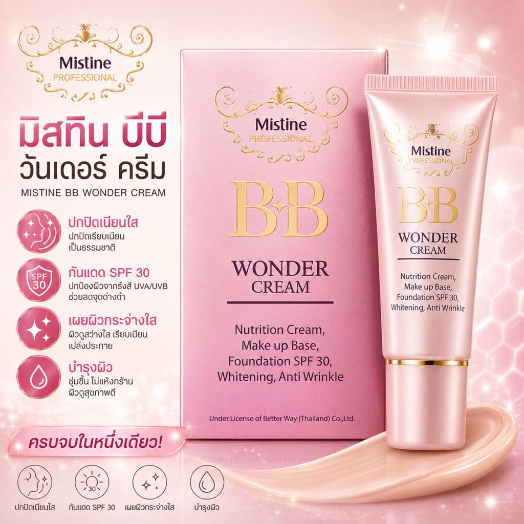 มิสทีน บีบี วันเดอร์ ครีม Mistine BB Wonder cream