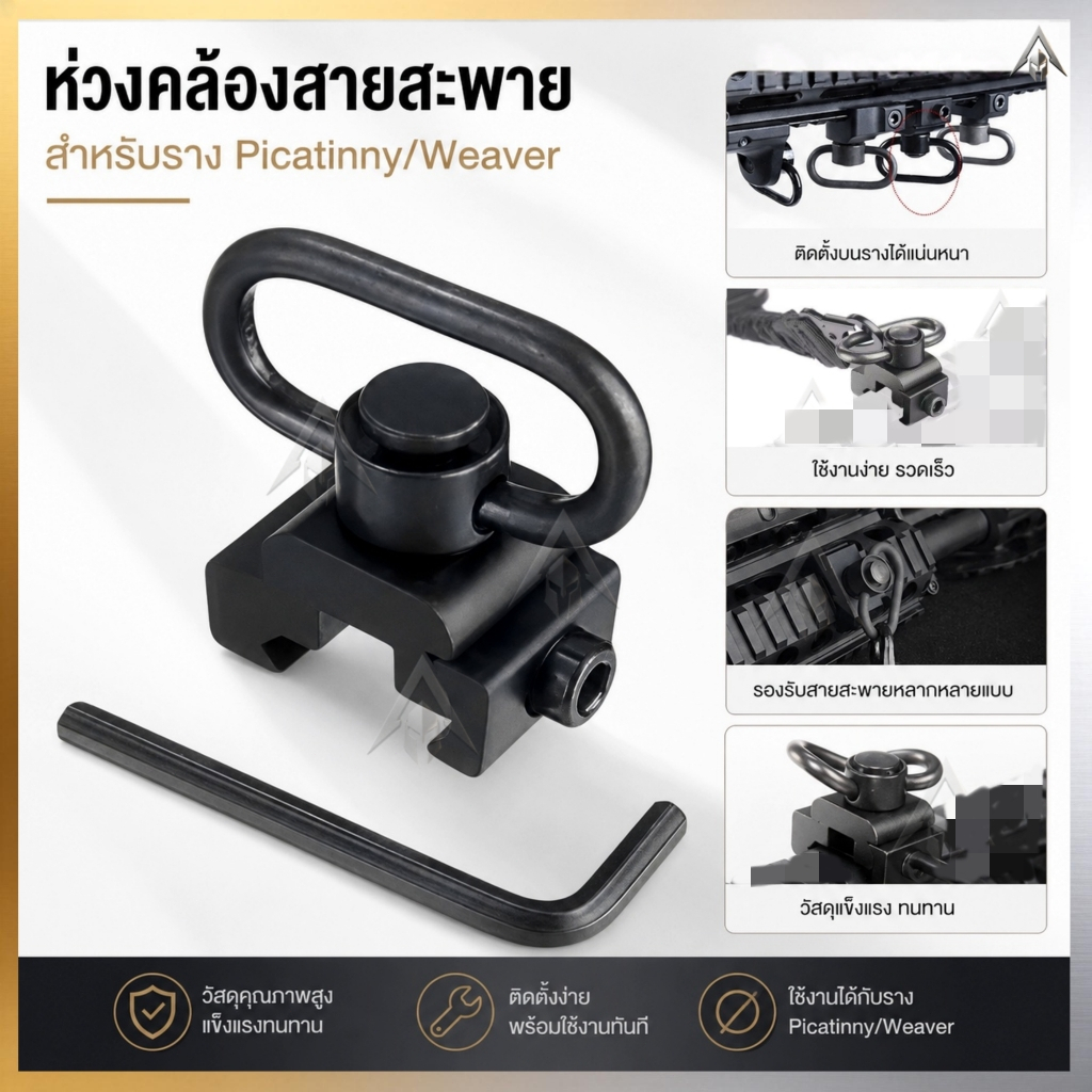 【จัดส่งจากกรุงเทพฯ】อะแดปเตอร์หัวเข็มขัด QD ปลดเร็ว หมุนได้360° รองรับเข็มขัดนิรภัยสองจุด แข็งแรง ทนทาน ติดตั้งง่าย