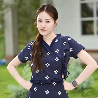 เสื้อพื้นเมืองล้านนาผูกข้างระบายชายน่ารักๆ