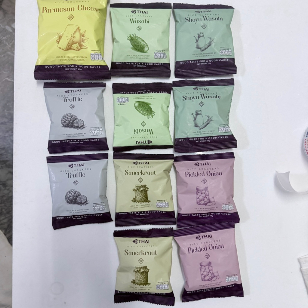 ข้าวกรอบ THAI Rice Crackers 6 รส รวม 11 ซอง ของทานเล่น