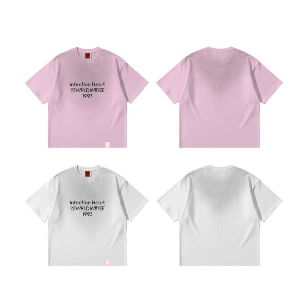 (🔥จัดส่งด่วน 1 วัน!) 22wrldwidee Infection heart Boxy เสื้อทรงครอปคลาสสิคใส่แล้วโครตเท่ห์ (OC175)