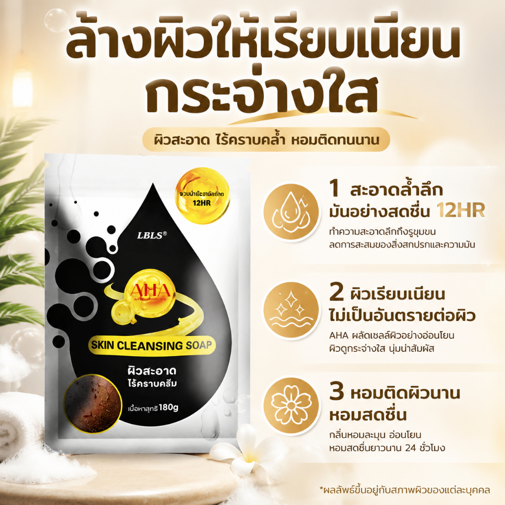 【ซื้อ 1 แถม 1】สบู่ทำความสะอาดผิวกาย สบู่ทิพย์สุฟอกผิวกายขจัดคราบครีม&ขี้ไคลTHIPS SKINCLEANSING SOAP