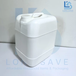 แกลลอน 20 ลิตร ทรงเหลี่ยม/ปี๊บ (สีขาวขุ่น / ขาวทึบ) พร้อมฝาล็อค สีขาวขุ่น (กxยxส: 24.5 x 31 x 38 cm) (Food Grade)