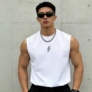 เสื้อกล้ามผู้ชาย ไร้แขน ผ้าตาข่ายแห้งเร็ว ระบายอากาศดี แบบหลวม ไม่ร้อน เหมาะออกกำลังกายประจำวัน หลายสี