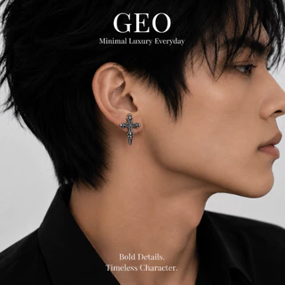 GEO ต่างหูแม่เหล็ก CATHEDRAL COLLECTION | ไม่ต้องเจาะหู | Gothic Cross Heart Wing | Magnetic Earrings