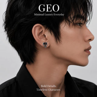 GEO ต่างหูแม่เหล็ก CATHEDRAL COLLECTION | ไม่ต้องเจาะหู | Gothic Cross Heart Wing | Magnetic Earrings