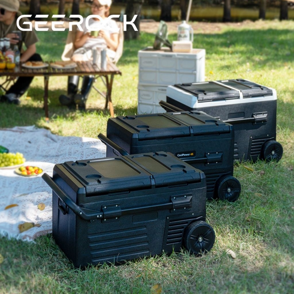🔴 PRE-ORDER 🔴 Geerock ตู้เย็นติดรถ พกพา Outdoor ปรับอุณหภูมิผ่านแอพพลิเคชั่นได้ มีล้อรากได้ มีแบตเตอรี่เสริม🔋