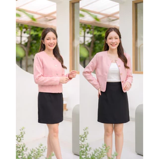 เสื้อเบลเซอร์ครอป ทรงสุภาพ ผ้าทวิตเนื้อทอ Blazer crop