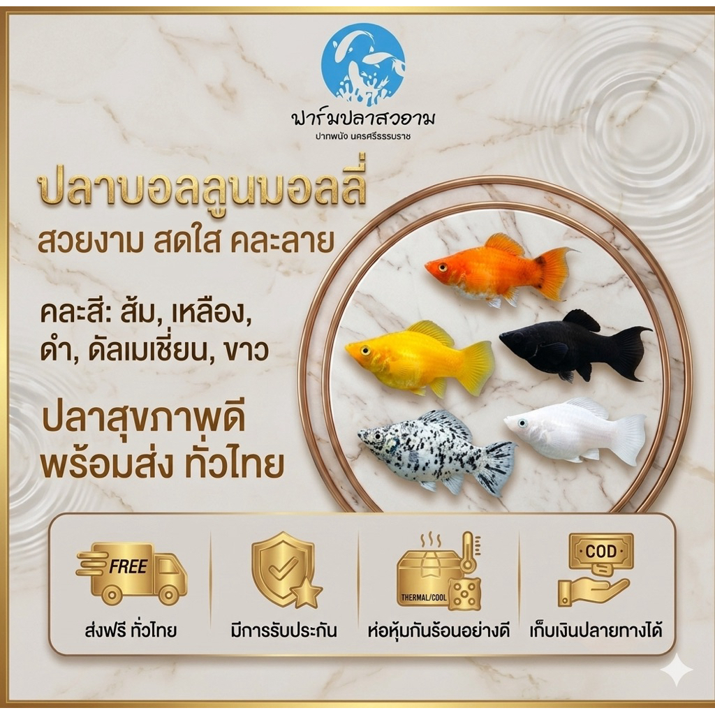 อาหารปลา สำหรับปลาบอลลูน คละสี สีสันสวยงาม ชุด 10 ชิ้น
