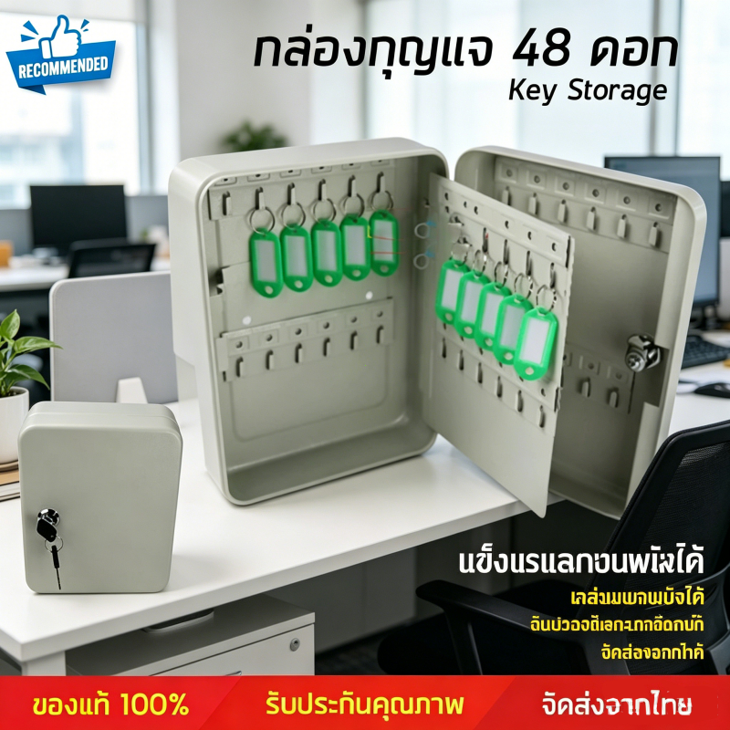 ตู้เก็บกุญแจกล่องล็อก รองรับใส่กุญแจได้48ดอก กล่องเก็บกุญแจสำนักงานปลอดภัย