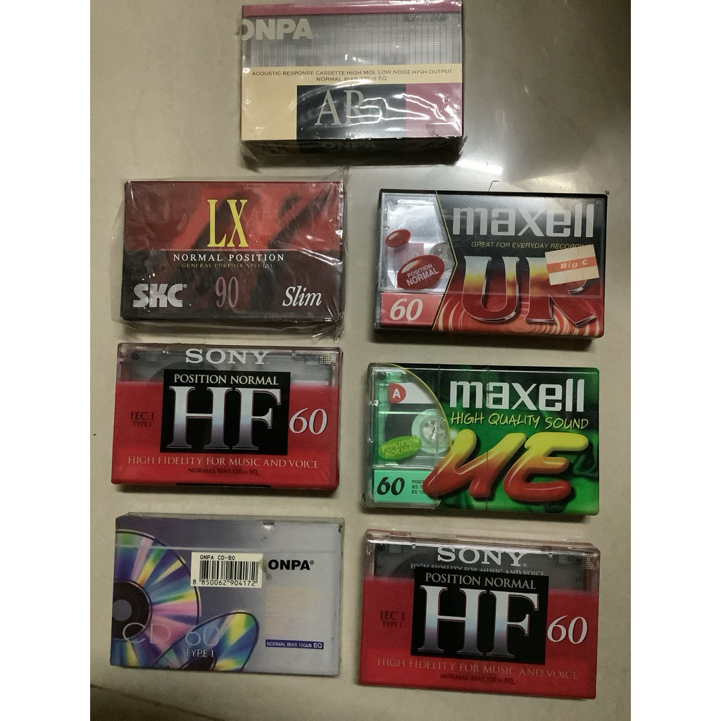 เทปเปล่าmaxell High resonance damping cassette มือ1,เทปเปล่า maxell XL 90,เทปเปล่า 0npa AR60 high precision anti-resonan