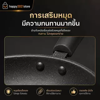 กระทะเคลือบหินอ่อน กระทะ เทฟล่อน 3ชั้น ไม่ติดกะทะ กระทะนอนสติ๊ ขนาด 21-25cm กระทะหน้ากว้างหม้อเกาหลี ใช้กับเตาแม่เหล็ก