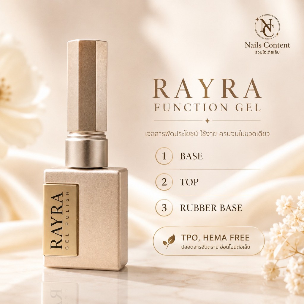 รวมน้ำยา Rayra Base / Top / Rubber Top / Rubber base non tpo ไม่มีสาร tpo