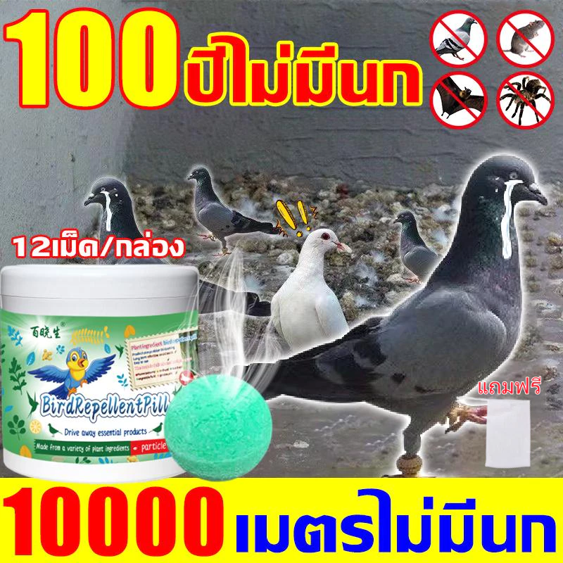🦜50 ปีไม่มีนก🐦ไล่นก ก้อนไล่นกพิราบ ก้อนไล่นกพิราป 12เม็ด/กล่อง กลิ่นขับไล่นก กันนกออกไปได้อย่างง่ายดาย ไม่กลัวฝน ผลที่ยา