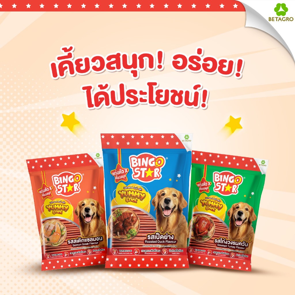 BingoStar Yummy Stick ยัมมี่สติ๊ก แบบแท่งปริมาณ500กรัม มีหลายรสชาติให้เลือก