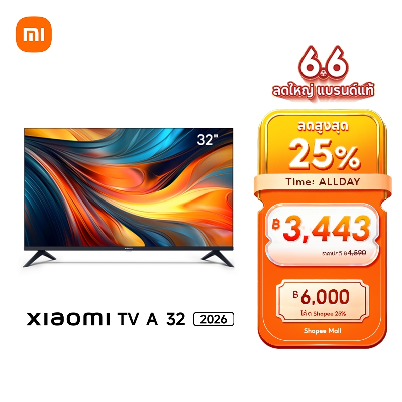 Xiaomi Smart TV A 32 / 43 2026 FHD HD Google สมาร์ททีวี การออกแบบไร้ขอบ ดิจิตอลทีวี Google Netflix Youtube Dolby Vision