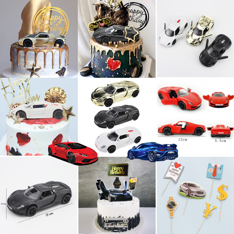 โมเดลรถยนต์ รถสปอร์ต เรซซิ่งคาร์ 🏎️🏎️ป้ายแต่งเค้กรถยนต์  ป้ายแต่งเค้กมอเตอร์ไซค์ โมเดลตกแต่งเค้ก // 🛒สินค้าพร้อมส่งนะคะ🛒